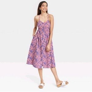 Women's Sleeveless Tie-Back A-Line Dress - Universal Thread - S